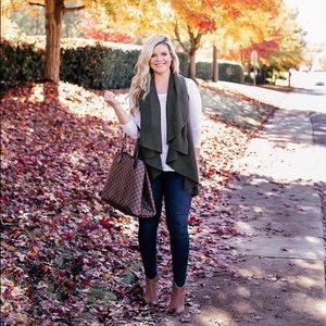 NWT Brown Shawl Vest Cardigan Sweater- ONE SIZE